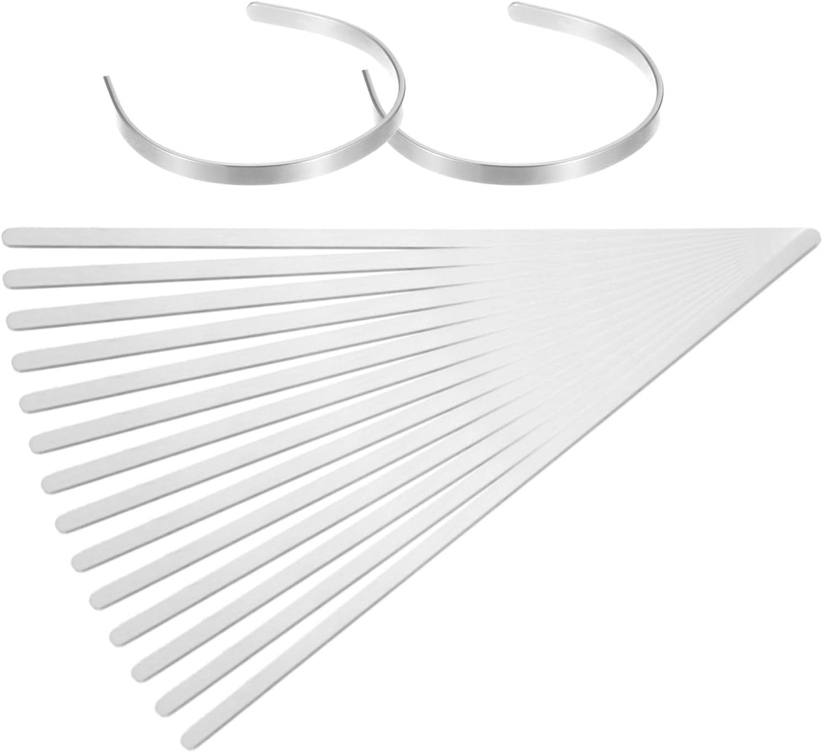 18Pcs Bracelet Blanks, 3/16 x 6inch Cuff Bangle Blanks Stainless Steel for DIY Jewelry Making(Silver, 1mm Thick)