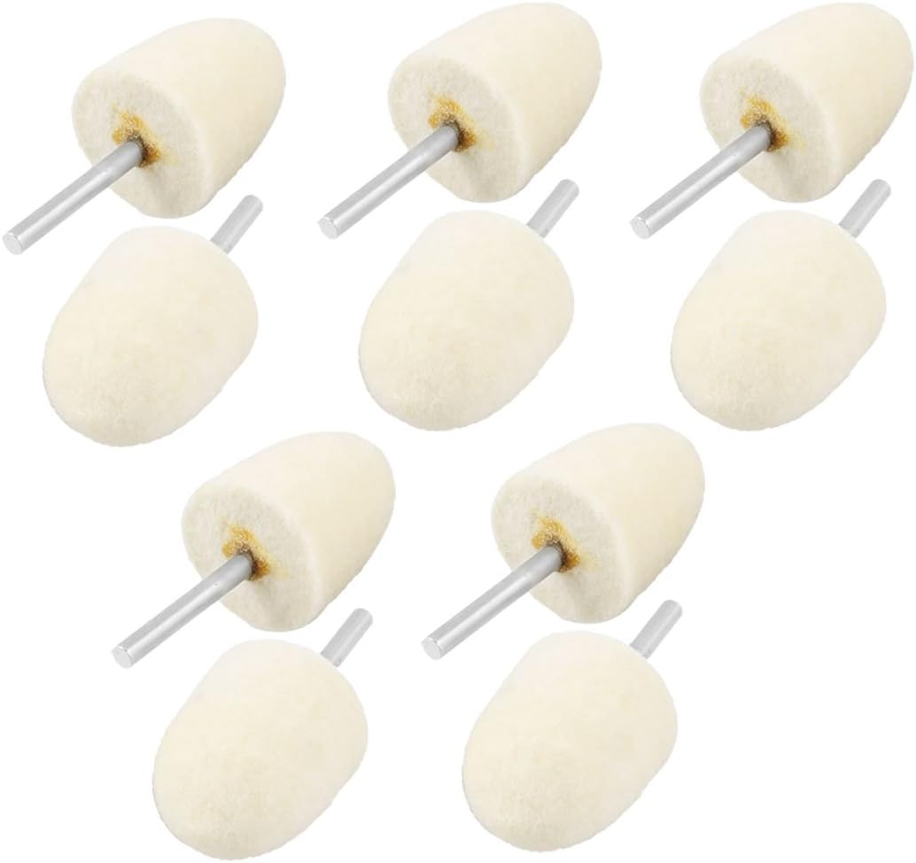 3mm Shank 20mm Pointed Polishing Buffing Conical Mounted Felt Bobs 10pcs
