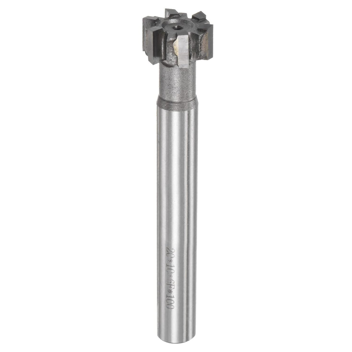 T-Slot Milling Cutters, 10mm Depth 20mm Cutting Dia 12mm Shank Tungsten Carbide Tip 6 Flutes T Slot End Mill for Stainless Steel Copper Aluminum
