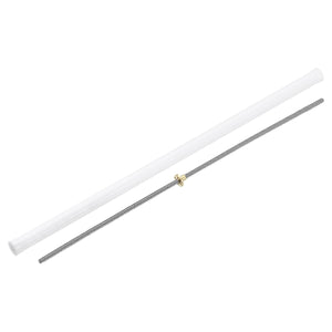 1Pcs 650mm Tr8x4 Lead Screw with Brass Nut (Acme Thread, 2mm Pitch, 2 Starts, 4mm Lead), 304 Stainless Steel Screw Bar Printer Upgrade Parts with Plastic Packaging Tube, Silver