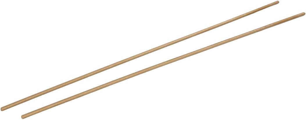 M5 x 500mm Male Threaded 0.8mm Pitch Full Thread Brass Rod Bars Hardware 2 Pcs