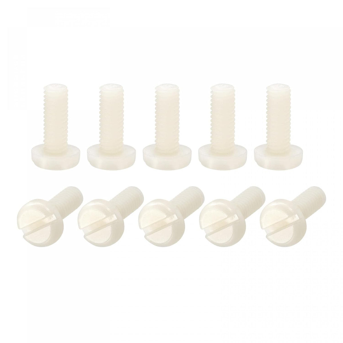Nylon Machine Screws, M6x16mm Slotted Pan Head Fasteners Bolts for Electronics, Communications, Equipment, 50Pcs