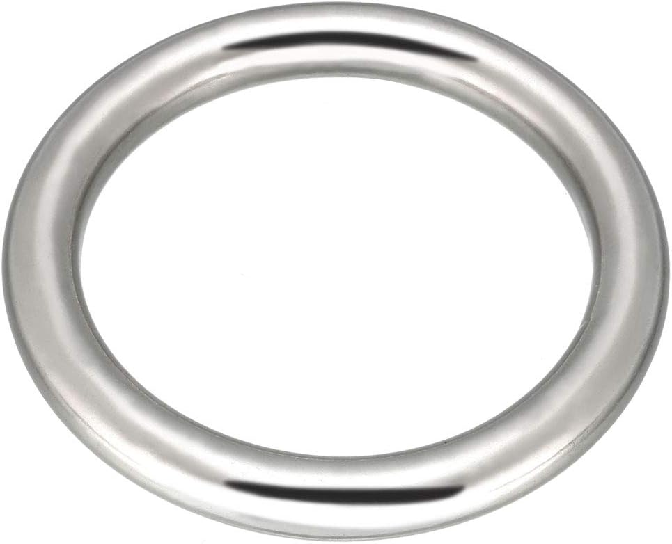 LinkMejor Multi-Purpose Metal O Ring Buckle Welded 66mm x 50mm x 8mm for Hardware Bag Ring Hand DIY Accessory