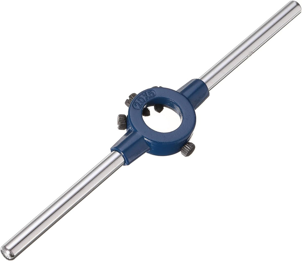 Round Die Stock Handle Wrench 20mm(0.79") Adjustable Threading Die Wrench Handle Holder for Bolt Thread Repair Bar Tools (Fit M3-M4 Metric Dies / 20mm Outer Dia. Dies)