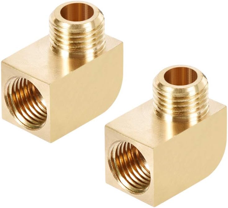 Brass Pipe Fitting 90 Degree Barstock Street Elbow M10 MalexM10 Female Pipe 2pcs
