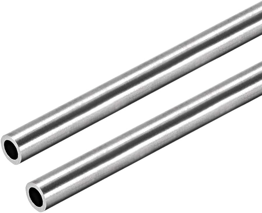 304 Stainless Steel Round Tubing 6mm OD 1mm Wall Thickness 250mm Length Seamless Straight Pipe Tube 2 Pcs