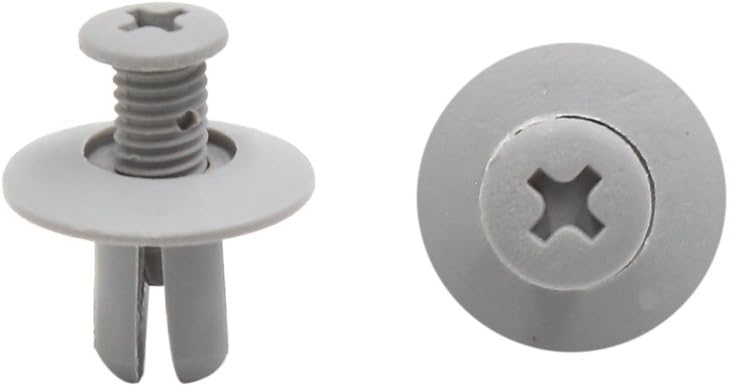 100Pcs 8mm Hole Plastic Rivets Car Auto Door Bumper Fender Retainer Push in Clip Gray