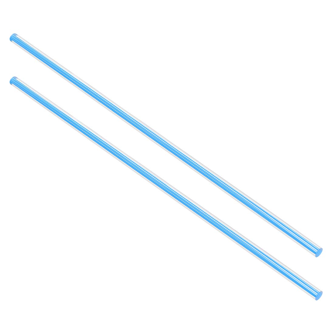 Acrylic Round Rod,1/4 Inch Diameter 10 Inch Length,Straight Light Blue Line,Solid Plastic PMMA Bar Stick 2pcs