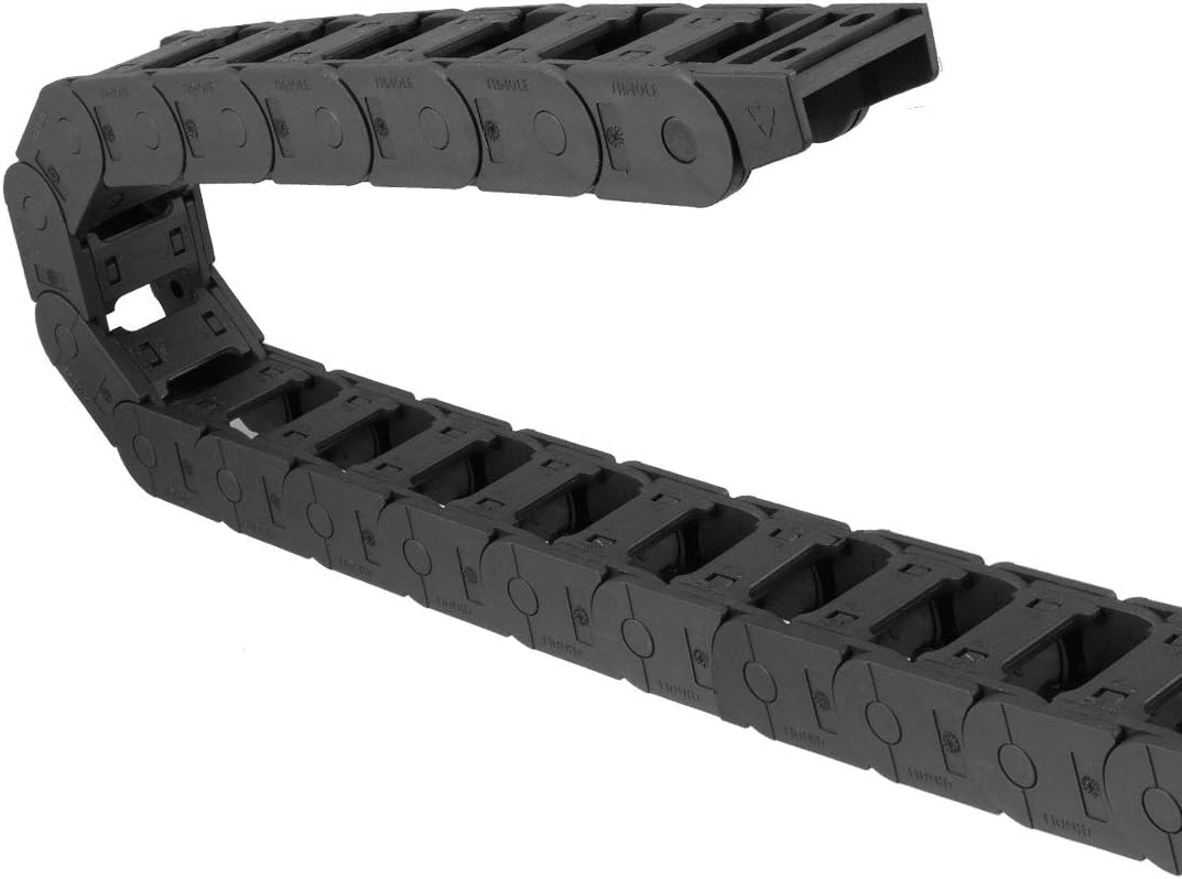 Drag Chain Cable Carrier Open Type with End Connectors R55 25X38mm 1 Meter Plastic for Electrical CNC Router Machines