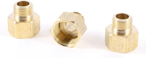 1/4"PT to 3/8"PT Male/Female Thread Hex Nipple Straight Couplers Couplings 3 Pcs