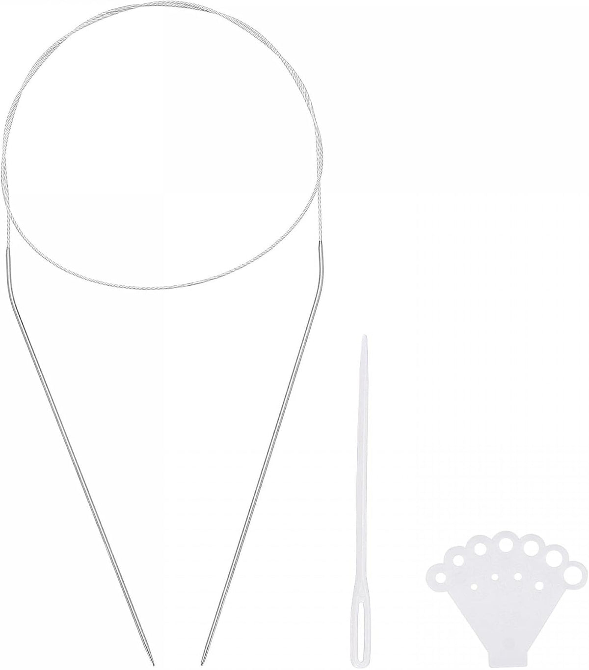 Circular Knitting Needles Kit, 31.5 Inches Length 1.6mm Dia Round Stainless Steel Sweater Needle for Handmade Projects DIY Knitting