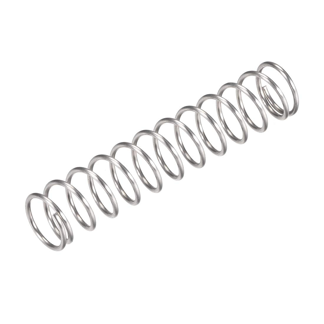 Compression Spring,304 Stainless Steel,18mm OD,1.6mm Wire Size,45mm Compressed Length,90mm Free Length,66.4N Load Capacity,Silver Tone,10pcs