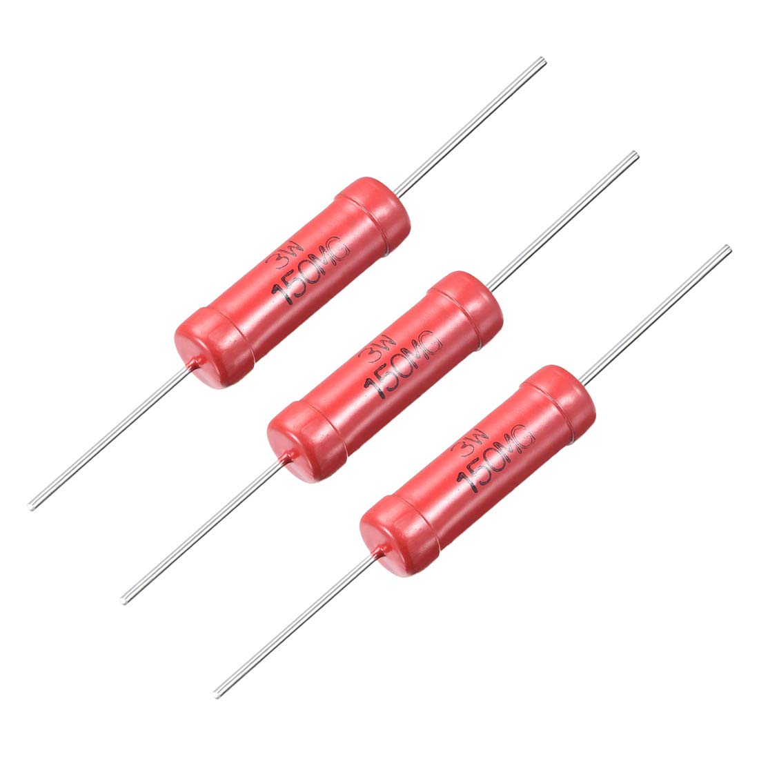 3W Power Rating 150M Ohm High Voltage Glass Glaze Film Resistor 3 Pcs