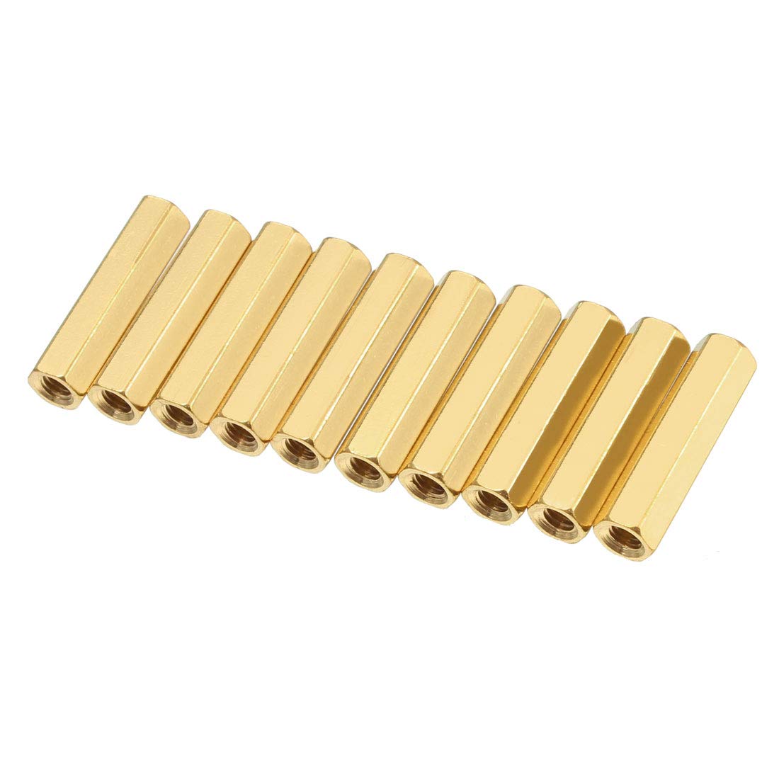 10pcs Brass Straight PCB Pillar Female Thread Hex Standoff Spacer M3x5x19mm