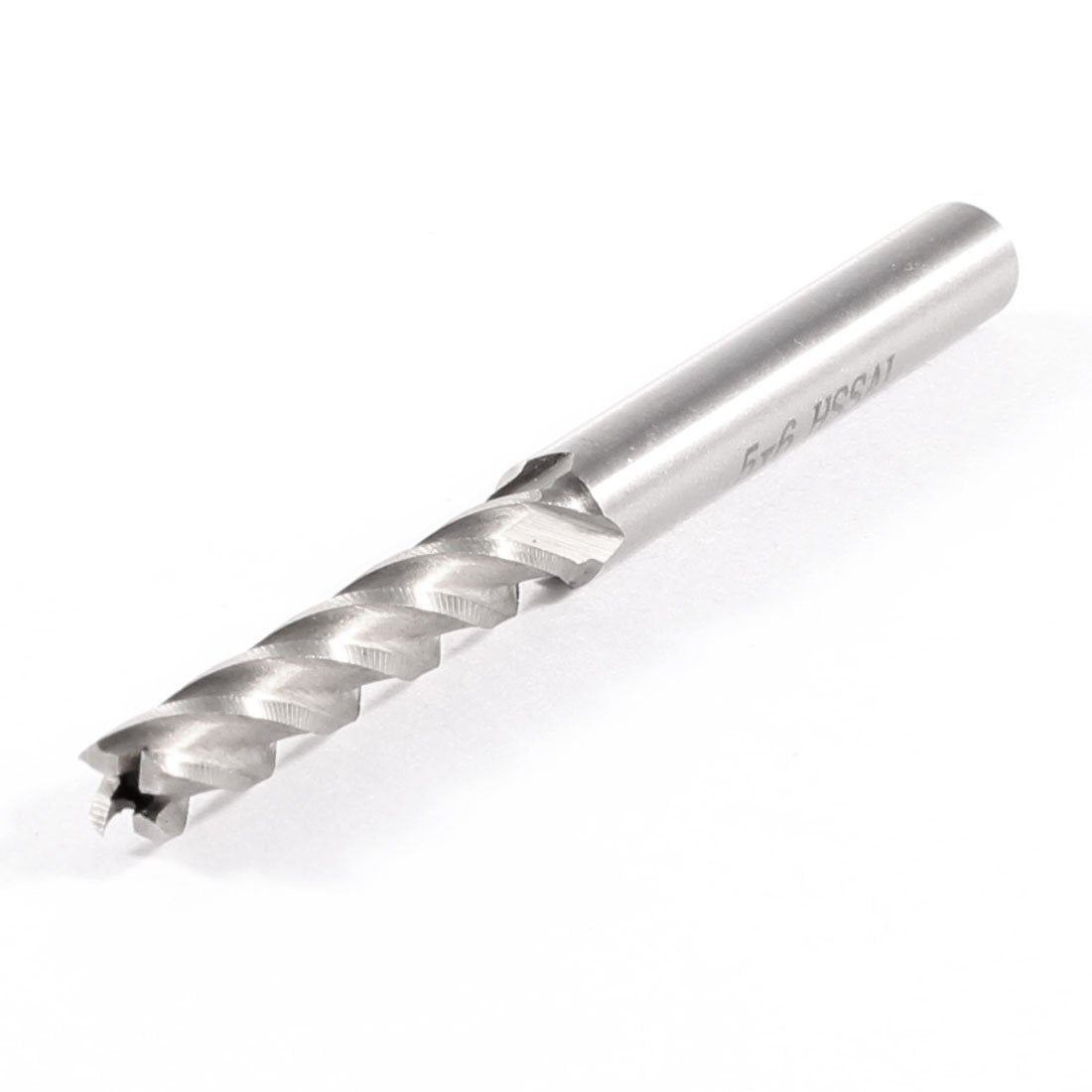 5x6x30x68mm Helical Groove 4 Flutes HSS-AL Cutter End Mill Gray
