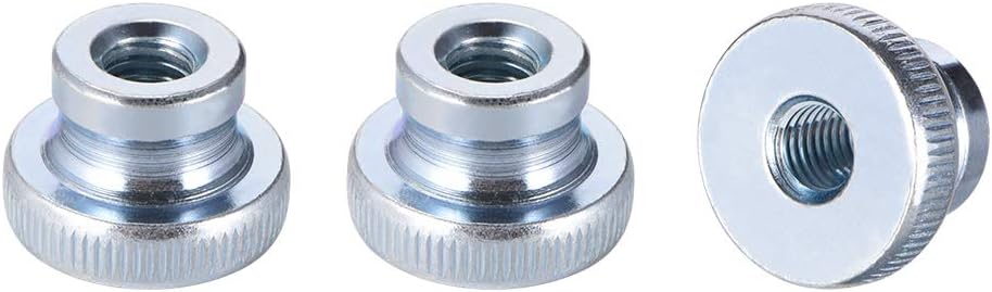 Knurled Thumb Nuts, 3Pcs M10x1.5mm Iron Round Knobs Fasteners for 3D Printer Parts, Silver Tone
