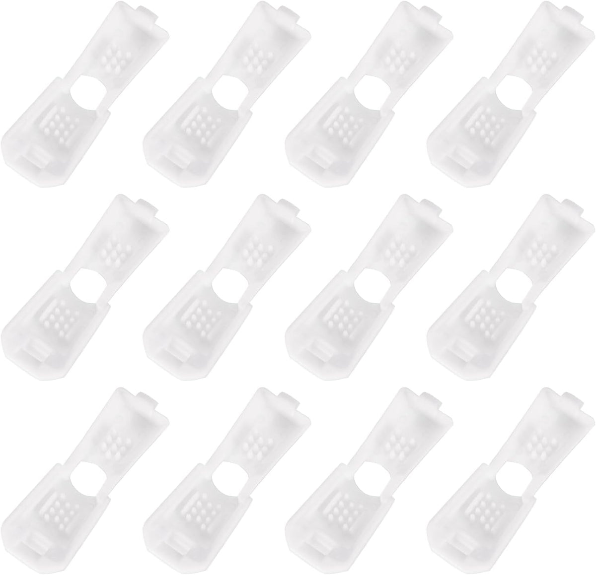 12Pcs Cord End Tips, Nylon Zipper Pull Cord Stopper Drawstrings Ends Cord Lock for Backpack Sneakers Jacket Shoes (19x13mm, White)