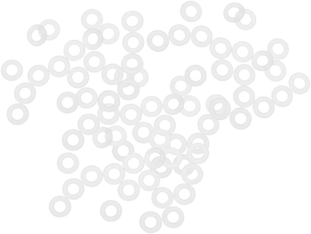 Silicone O-Rings, 8mm OD 4mm ID 2mm Width VMQ Seal Gasket for Compressor Valves Pipe Repair, White, Pack of 80