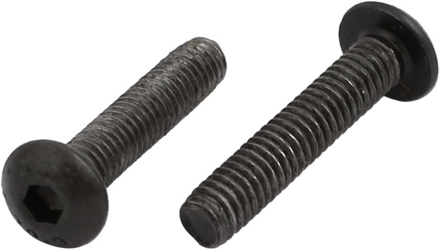 2pcs M4x20mm 10.9 Grade Hex Socket Reverse Left Hand Thread Screw Bolt Black