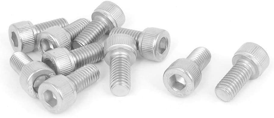 M8x16mm 304 Stainless Steel Hex Key Socket Head Cap Screws 10pcs