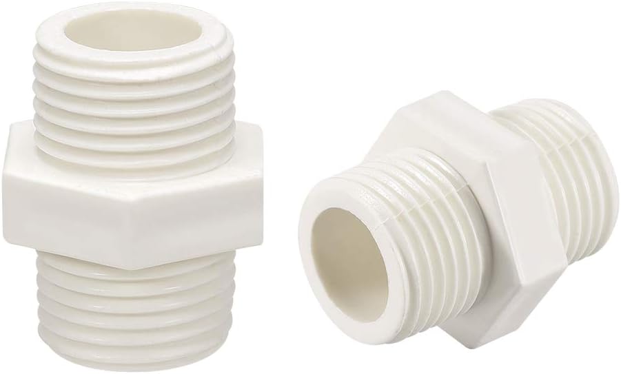 PVC Pipe Fitting Hex Nipple G1/2 X G1/2 Male Thread Adapter Connector 10pcs