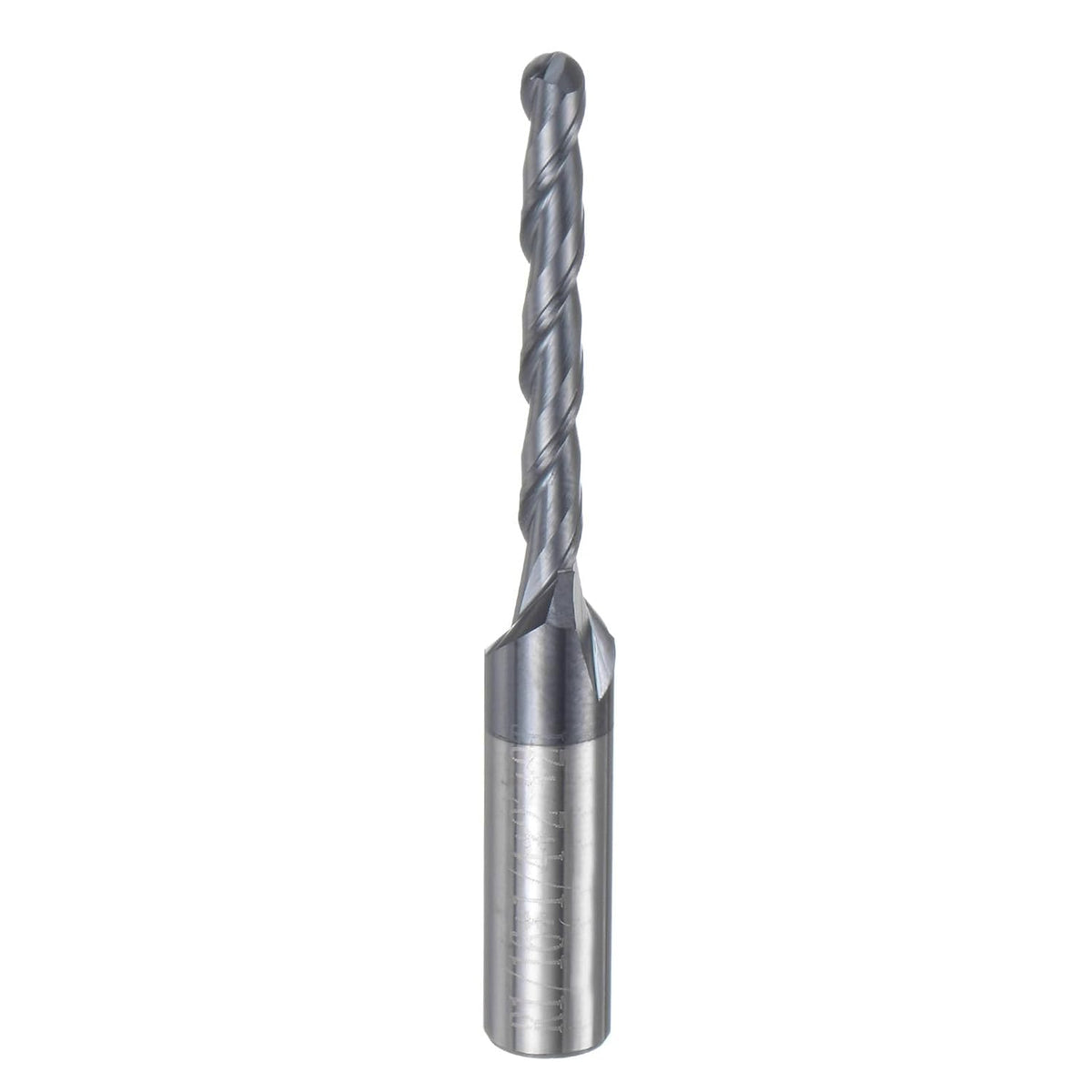 Ball Nose End Mill CNC Router Bit, 1/16" Radius 1/4" Shank Solid Carbide TiAlN Coated Upcut Spiral 2 Flutes Cutter Milling Tool, 1/8" Dia 2" Total Length