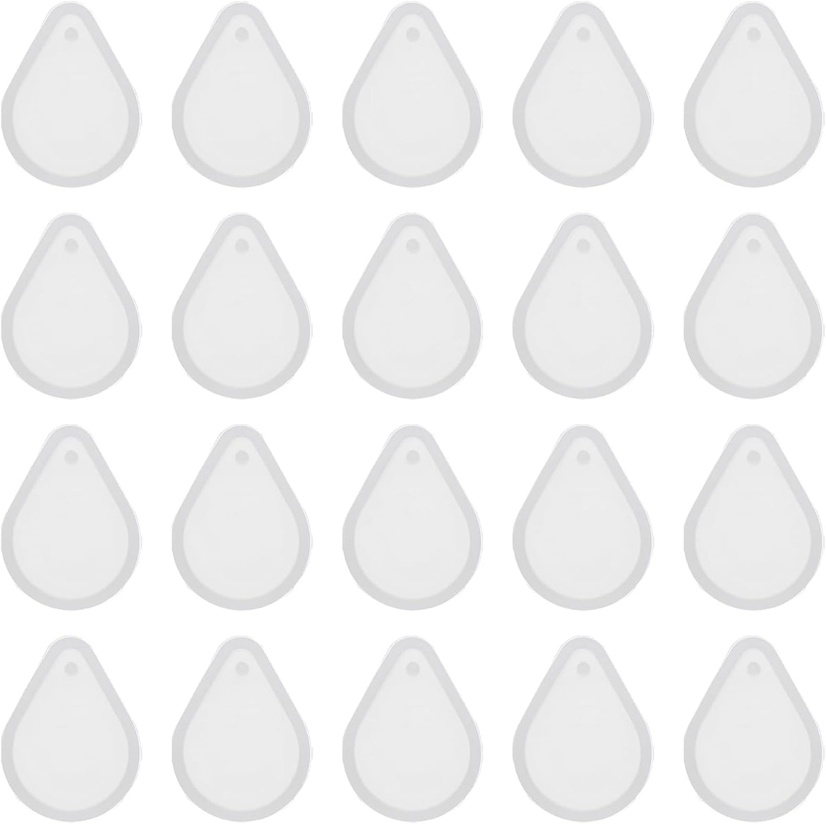 20 Pcs Teardrop Resin Moulds, Silicone Epoxy Mould Kit with Hole for Pendant Keychains Ornament Jewelry Resin Art Crafts Making DIY Crafts, Pink