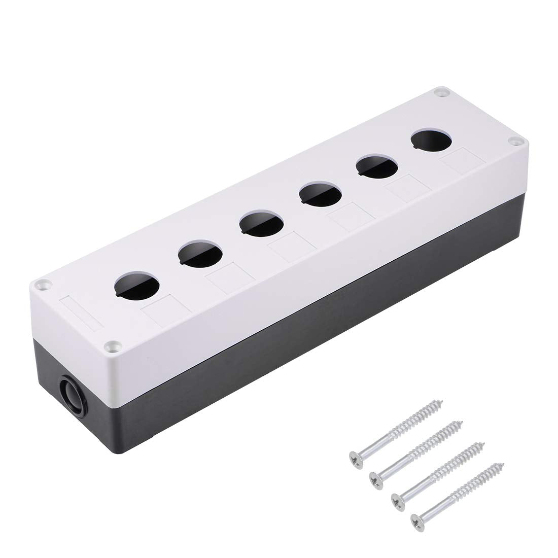 Push Button Switch Control Station Box 22mm 6 Holes White and Black