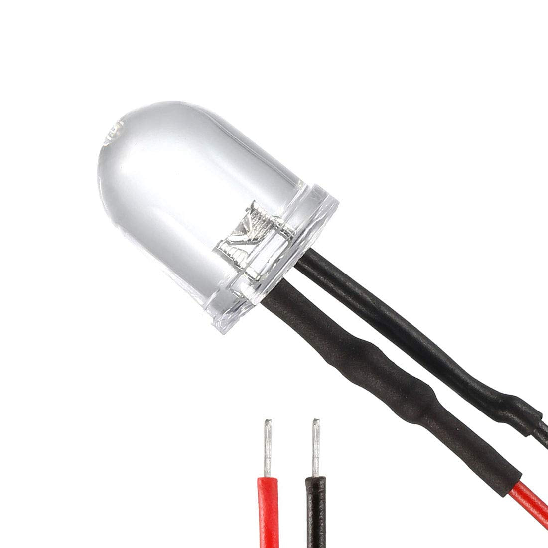 10Pcs 10mm Pre Wired LED, Blue DC12V Clear Lens, Light Emitting Diodes