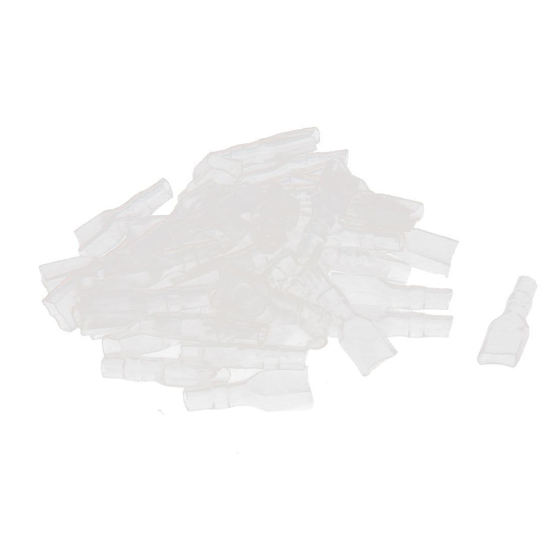 6.3 mm PVC Female Spade Connector Terminal Sleeve, Clear, 50 Pieces