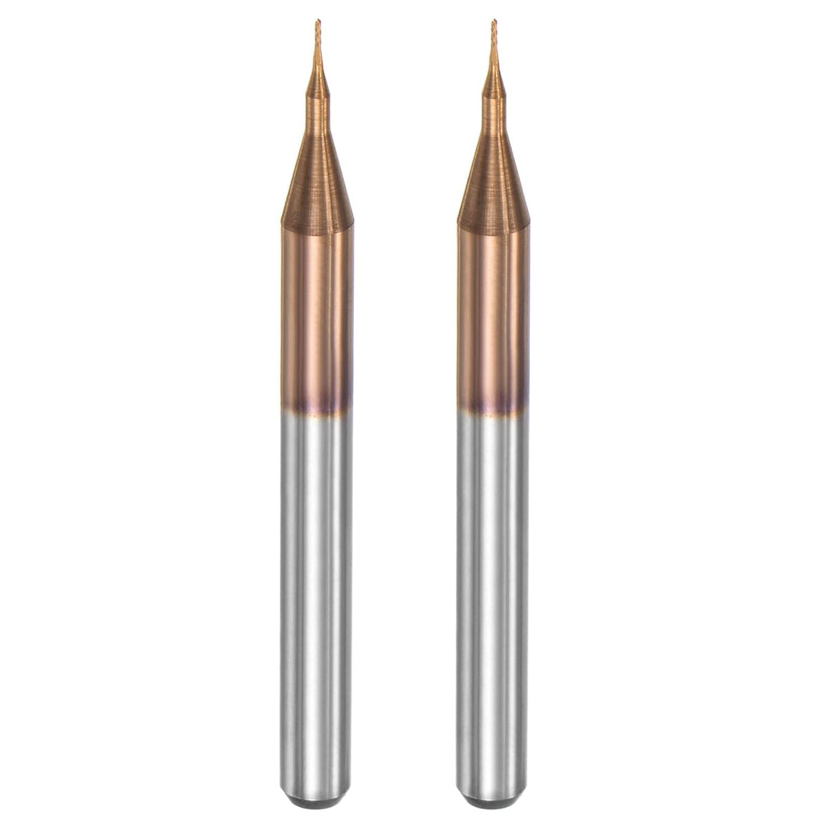 End Mill CNC Router Bits, 1/8" 3.175mm Shank 0.3mm x 1.5mm Titanium Coated Tungsten Carbide Engraving Milling Cutter for PCB Plastic Fiber Wood 2pcs