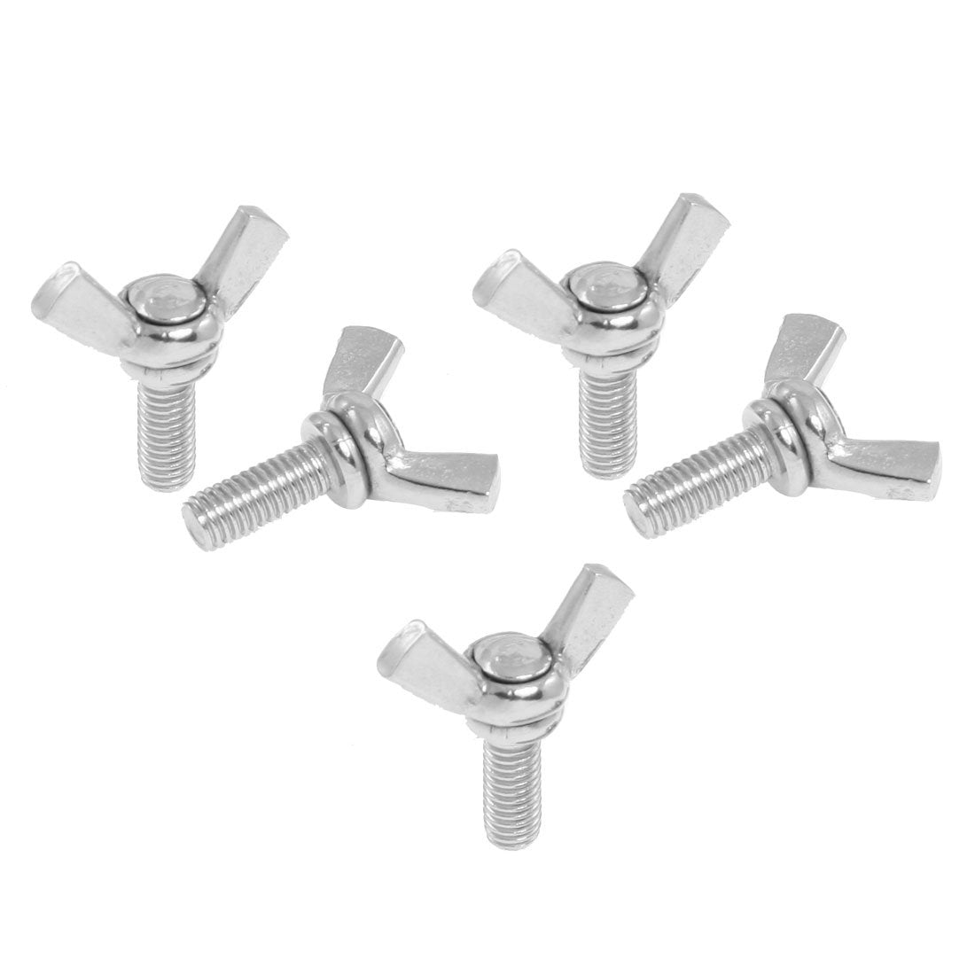 Stainless Steel Wing Screw Bolts, 5mm x 12mm Thread Hardware Parts 5 Pcs