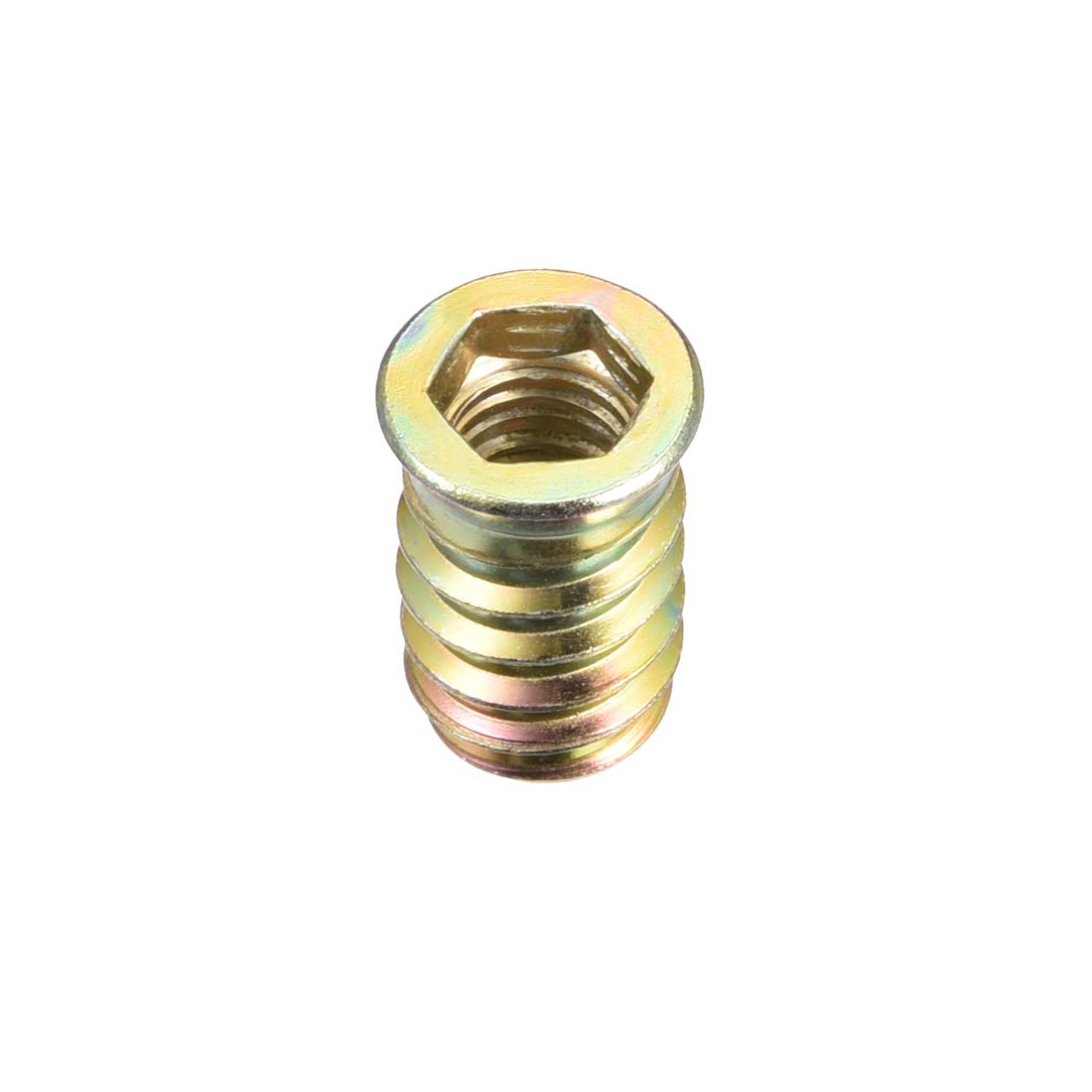 Wood Furniture M10x25mm Threaded Insert Nuts Interface Hex Socket Drive 30pcs