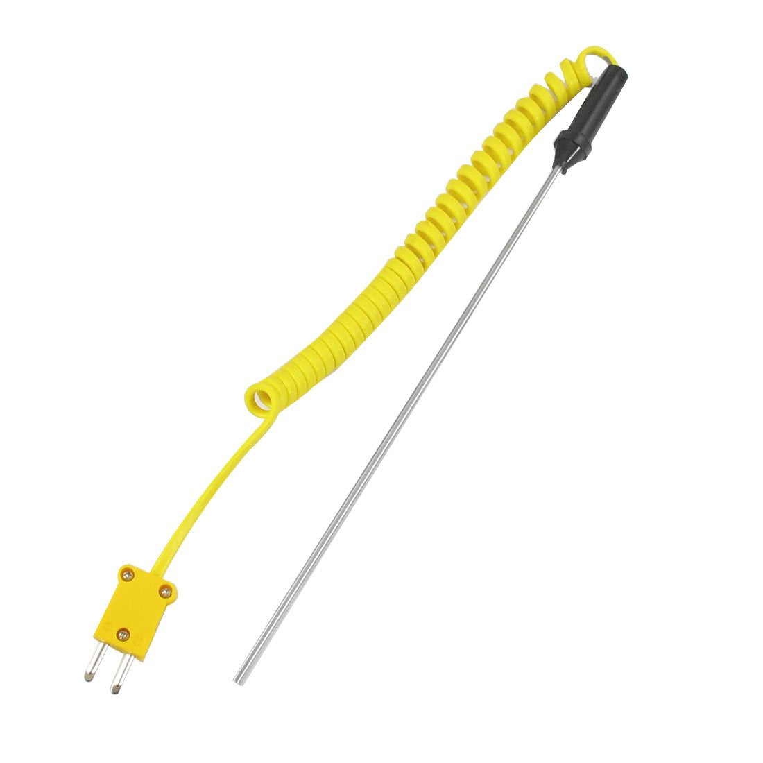 K Type 0 to 500 Celsius Scale 190mm x 3mm Probe Coiled Thermocouple