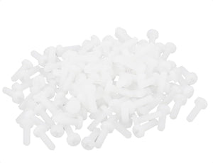 M2.5 x 8mm Nylon 6/6 Phillips Drive Machine Screw grey white 100pcs