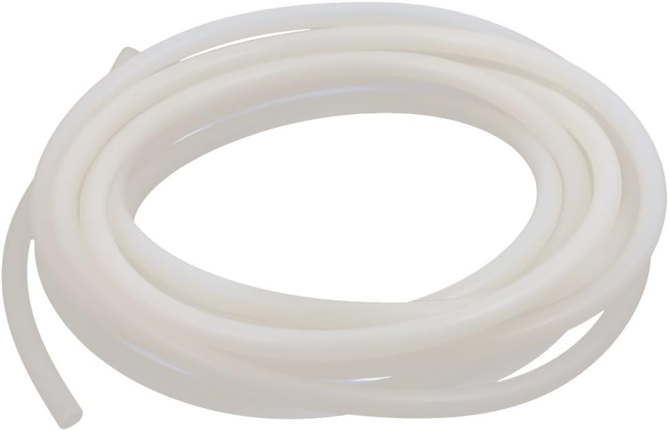 4mm x 7mm Milky White Silicone Tube Water Hose Pipe 5 Meters Length