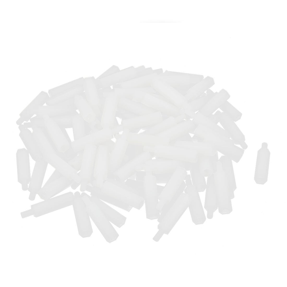 M3 20+6mm Male Female Thread Nylon Hex Standoff Spacer Screw 100pcs