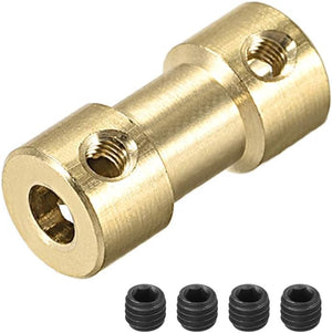 3mm to 3mm Bore Rigid Coupling, 20mm Length 9mm Diameter, Copper Shaft Coupler Connector, Brass Tone 4Pcs