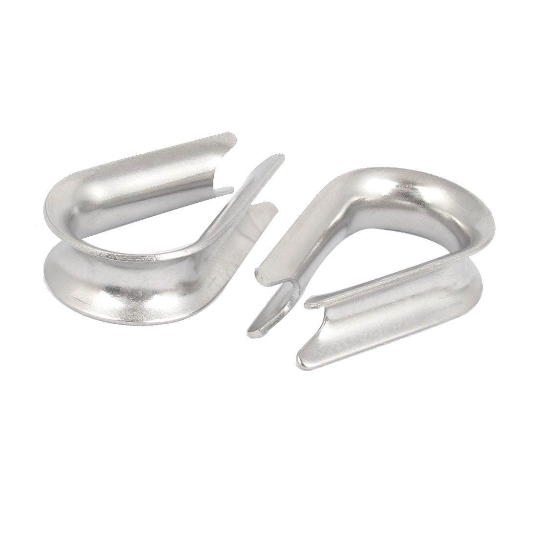 304 Metal 10mm 3/8" Wire Rope Cable Thimbles Silver Tone 2pcs