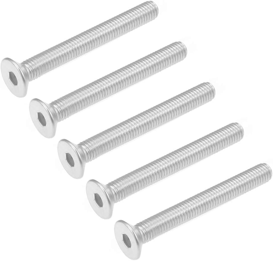M8x65mm Flat Head Machine Screws Inner Hex Screw 304 Stainless Steel Fasteners Bolts 5Pcs