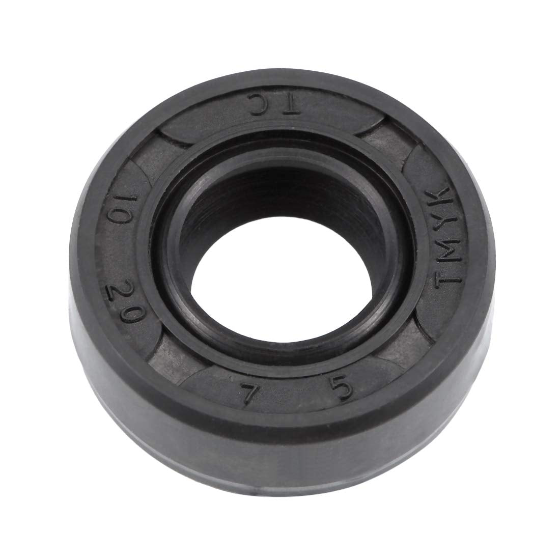 Oil Seal, TC 10mm x 20mm x 7mm Nitrile Rubber Cover Double Lip with Spring for Bearing Shaft, Black