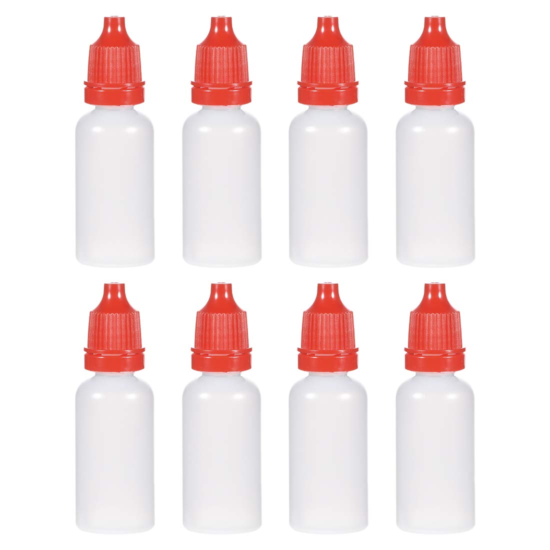 Plastic Dropper Bottles, 15ml/0.5 oz Empty Squeezable Dropper Bottle with Cap, Red, Pack of 8