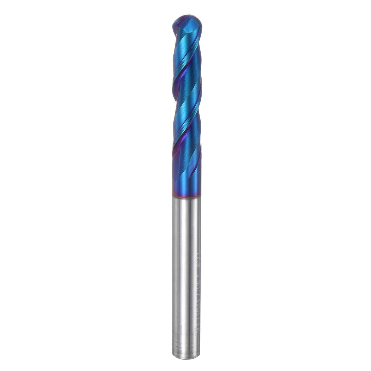 Ball Nose End Mill CNC Router Bit, 1/8" Radius 1/4" Shank Solid Carbide Coated Upcut Spiral 2 Flutes Cutter Milling Tool, 1/4" Dia 3" Total Length