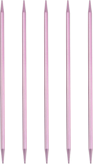 5Pcs Knitting Needles 5mm (US Size 8) Aluminum Alloy Double Pointed Knitting Needle 7.87 Inches Length Metal Weaving Tool for Handmade Projects DIY Knitting, Pink