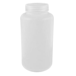 a13042200ux0152 Lab Double Cap Leakproof Plastic Widemouth Bottle Clear White 1000mL
