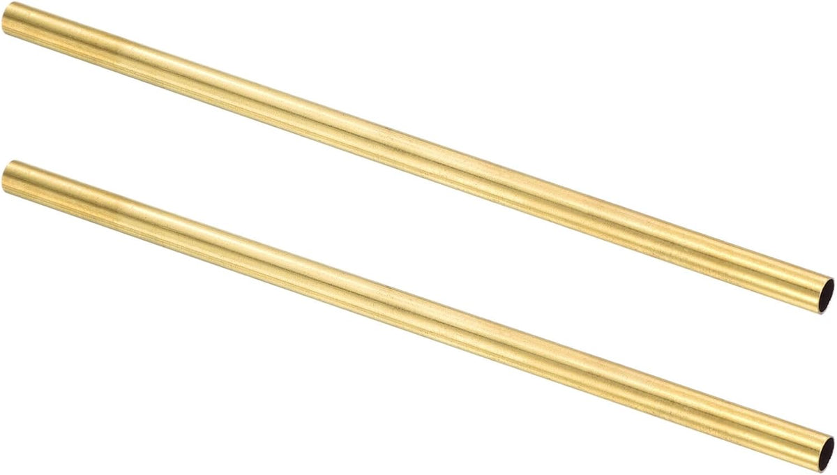2Pcs H62 Brass Round Tube, 7mm OD 0.5mm Wall Thickness 200mm Length Seamless Precision Straight Pipe Tubing for DIY Projects Crafts Gardening Industry Precision Applications