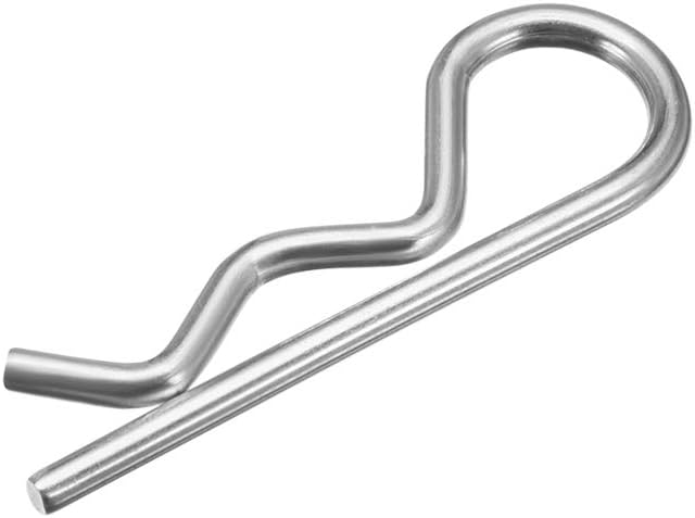 Clip Pins 1.8mm Wire Carbon Steel 32mm Length Trailer R Shaped Spring Cotter Tractor Mower Fastener Hardware Silver Tone 30pcs