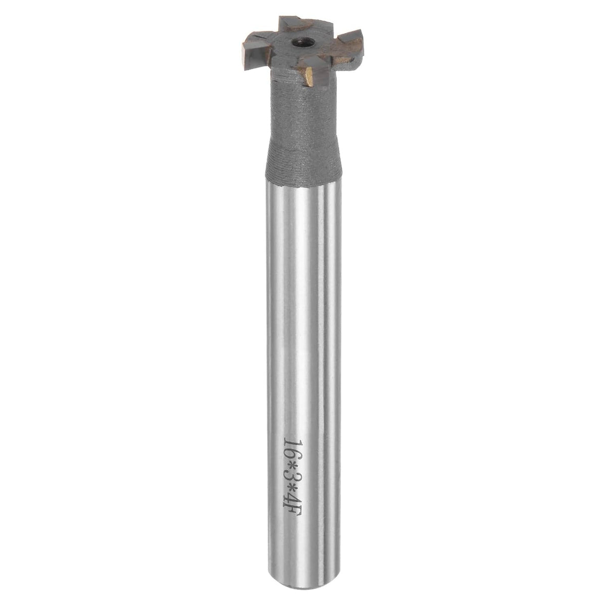 T-Slot Milling Cutters, 3mm Depth 16mm Cutting Dia 10mm Shank Tungsten Carbide Tip 4 Flutes T Slot End Mill for Stainless Steel Copper Aluminum