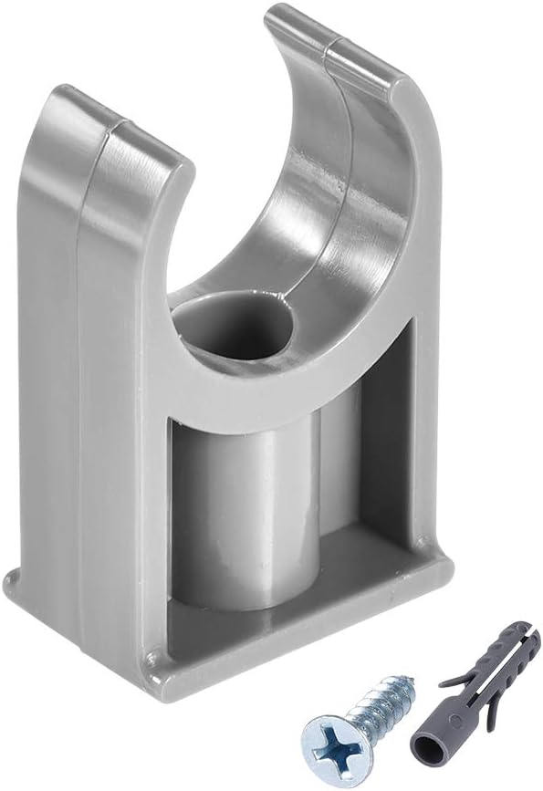 PVC Pipe Clamps Clips 20mm, Fit for 20mm/0.79" OD TV Trays Tubing Hose Hanger Support Pex Tubing, W Mounting Screws Grey 20Pcs