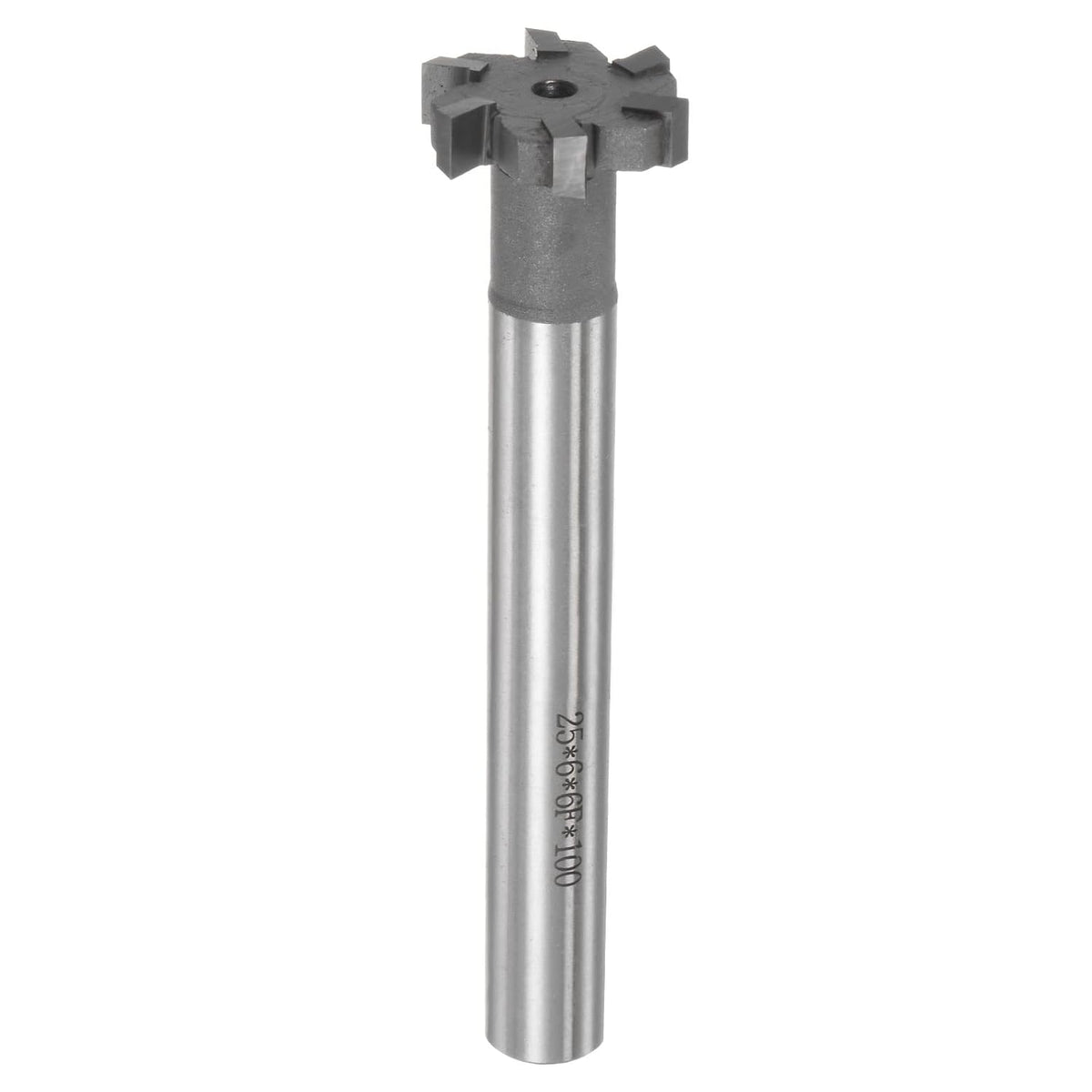 T-Slot Milling Cutters, 6mm Depth 25mm Cutting Dia 12mm Shank Tungsten Carbide Tip 6 Flutes T Slot End Mill for Stainless Steel Copper Aluminum